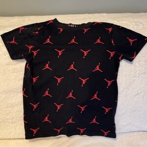 Jordan Black Tee with Red Logo